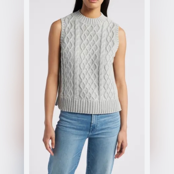 Caslon - Cable Knit Pima Cotton Sweater Vest - Size XL - Picture 2 of 10
